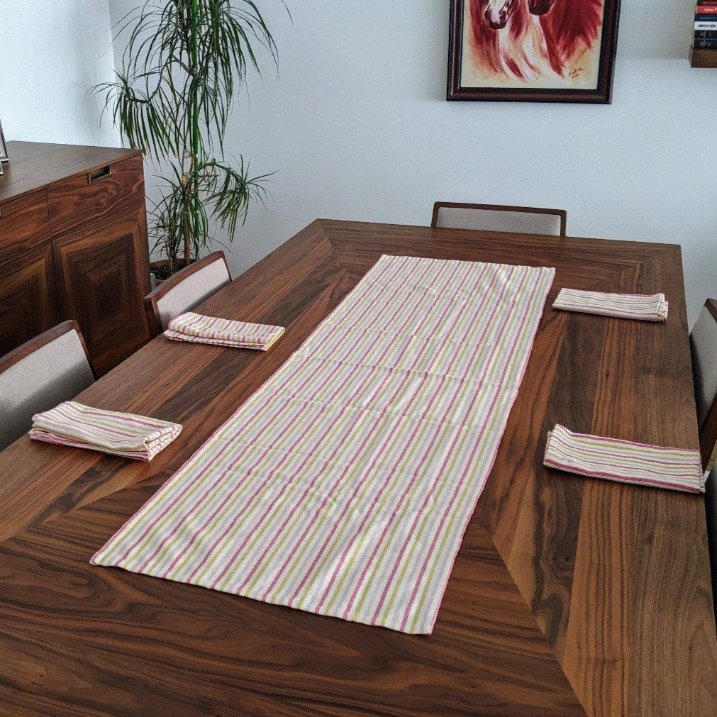 BOHO STRIPES Table Runner and Napkin Set - anatolico