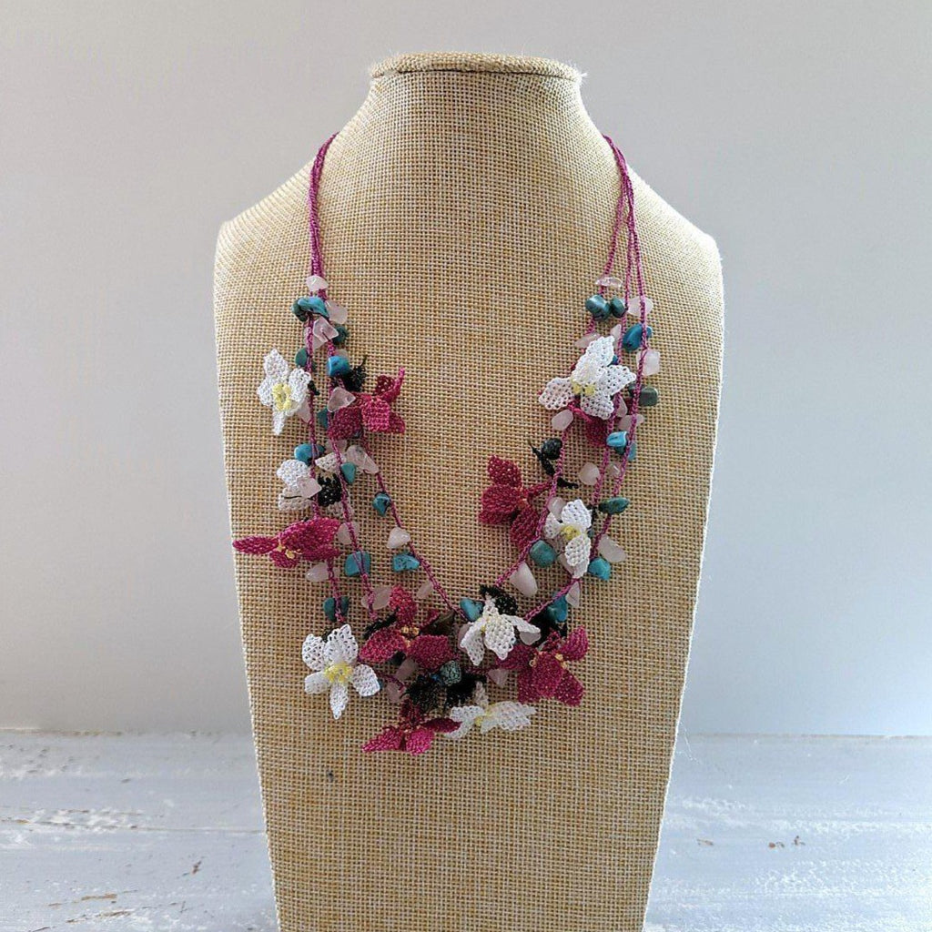DALIA Crochet Necklace Fuschia - anatolico