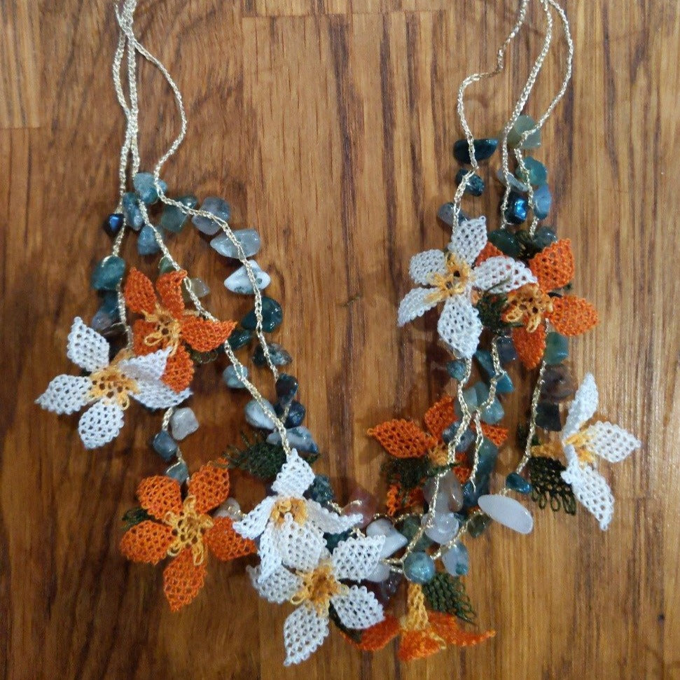DALIA Crochet Necklace Orange - anatolico