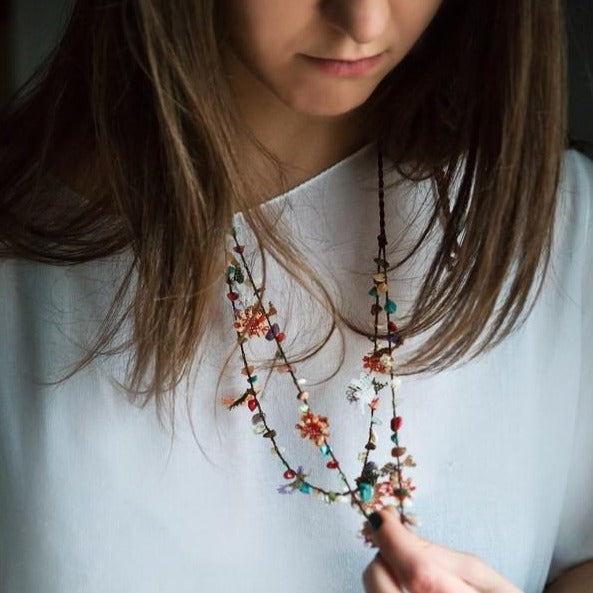 DALIA Crochet Necklace (two strands) - anatolico