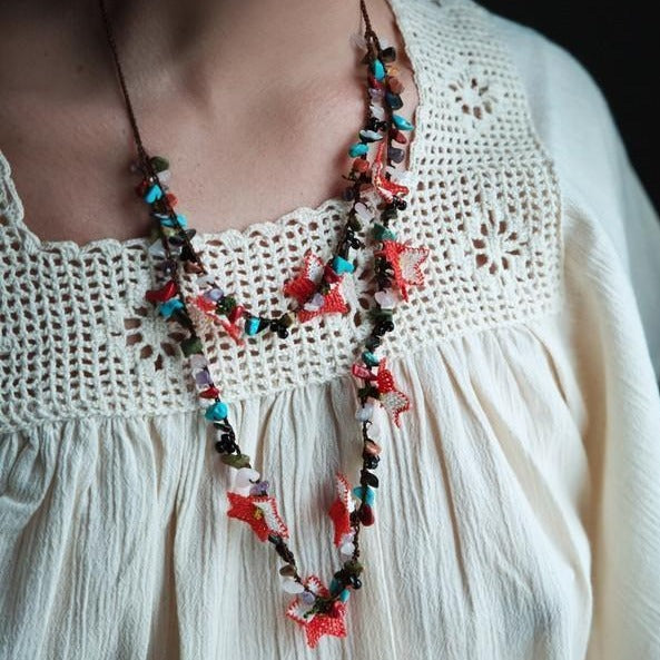 DALIA Crochet Necklace (two strands) - anatolico