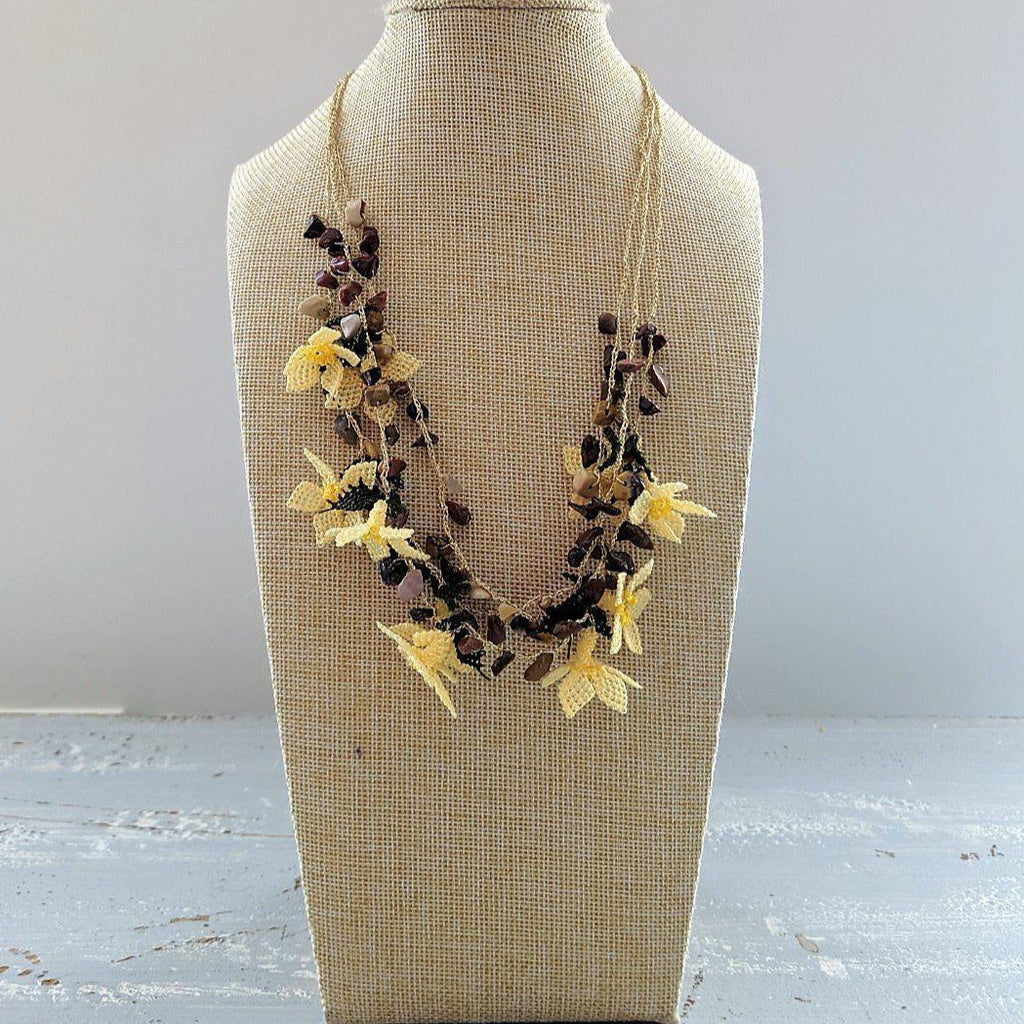 DALIA Crochet Necklace Yellow - anatolico