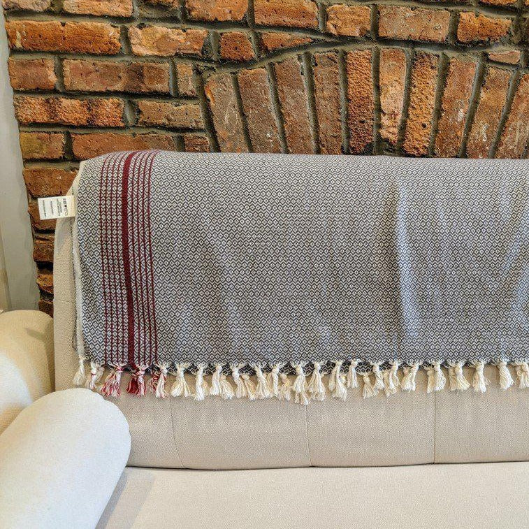 MATIA Handwoven Blanket Scarf Gray - anatolico